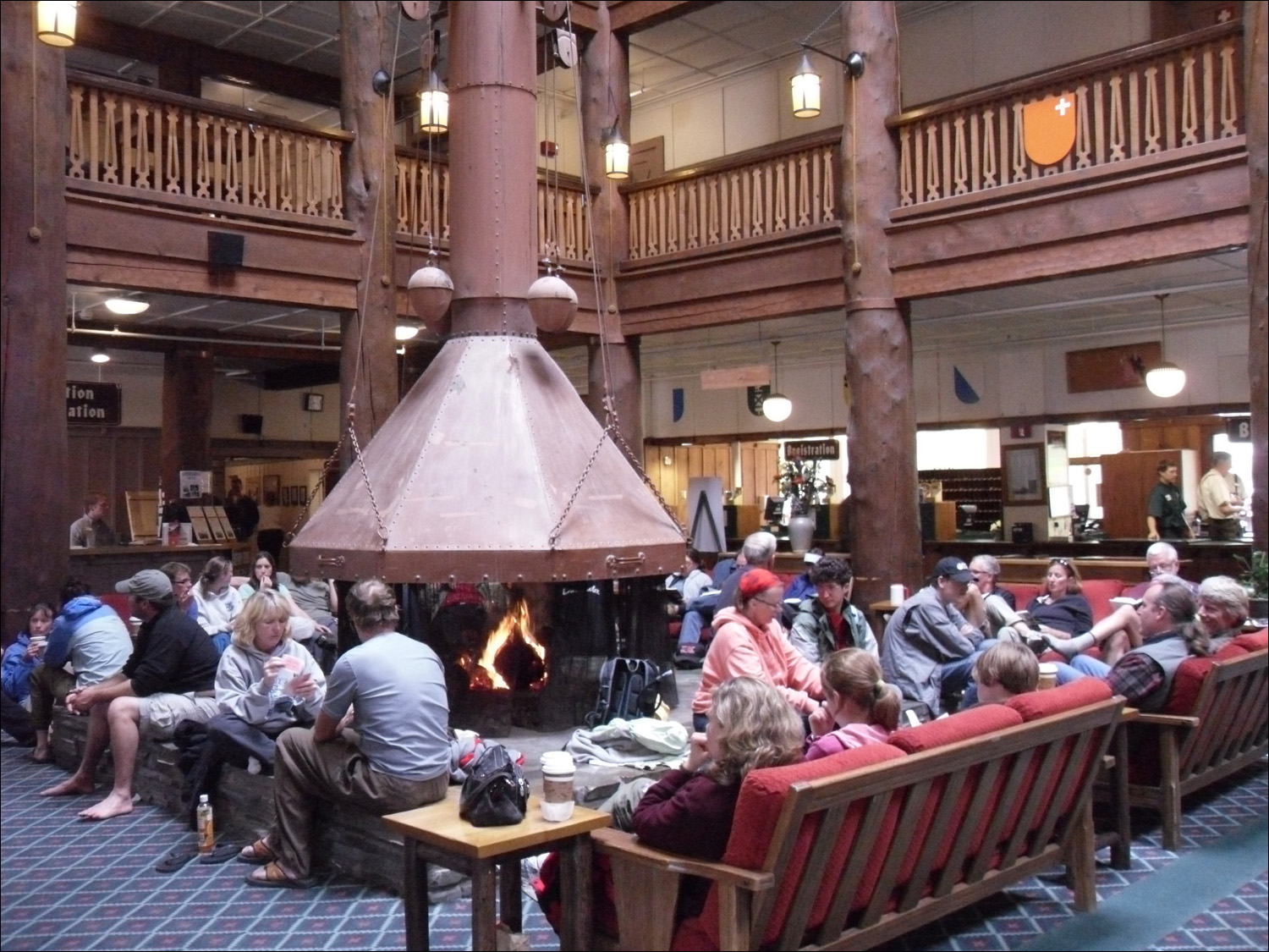 Glacier National Park- Inside Many Glacier lodge.  Note the central heating